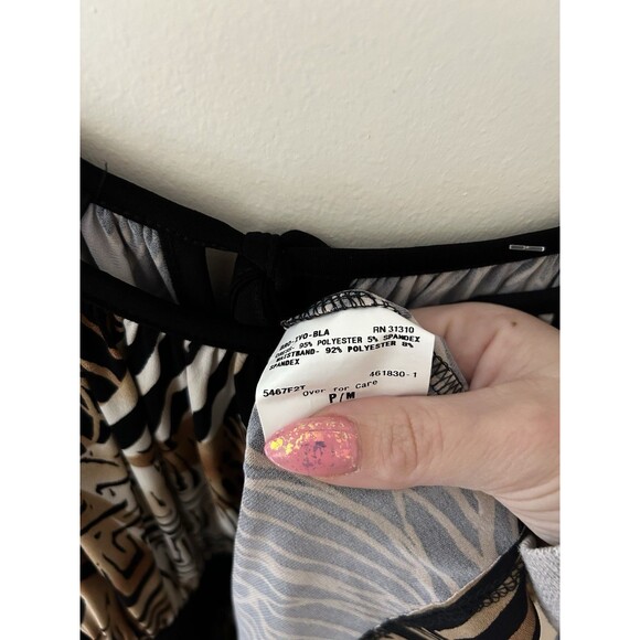 AGB Petites Women’s Medium Animal Print Maxi Dress Tie Back Y2K Resort Summer - Picture 8 of 8